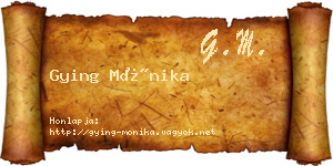 Gying Mónika névjegykártya